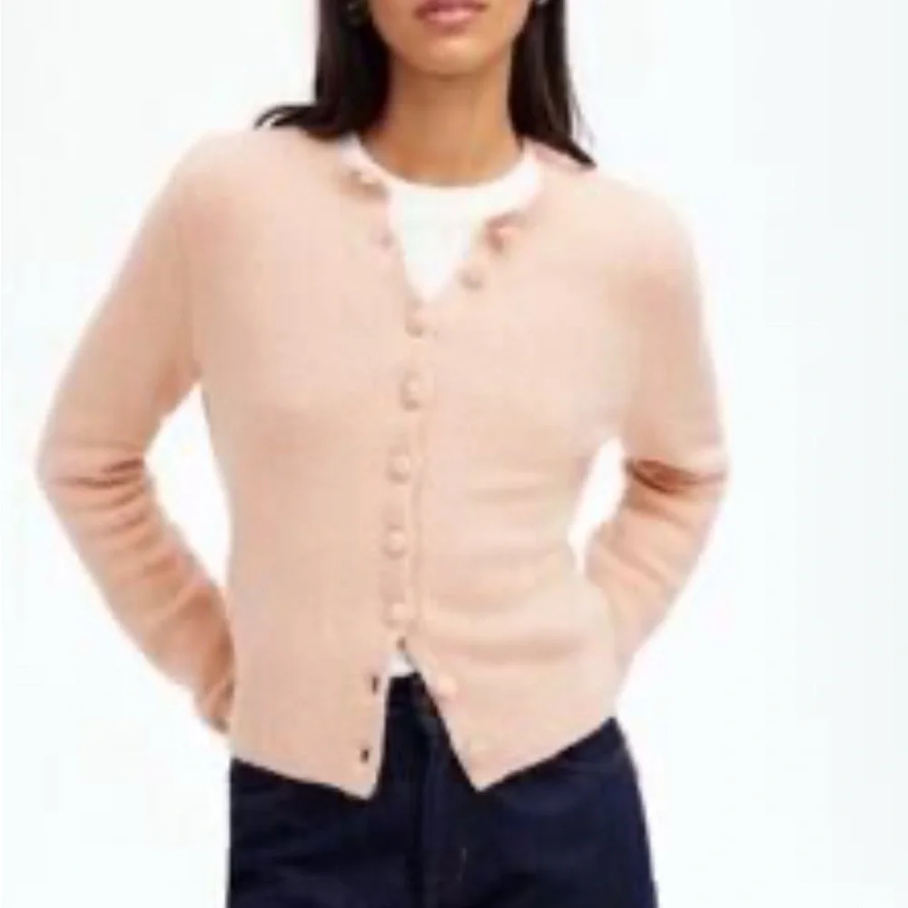 Madewell - Light Pink Button Down Long Sleeve Wool Blend Cardigan Size Medium